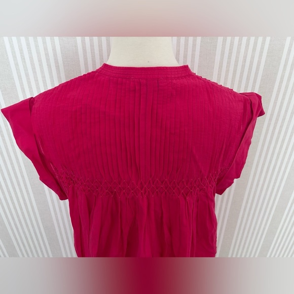 NWT Madewell Embroidered Pleated Mini Dress Women’s Size Small Watermelon Color - Picture 7 of 10